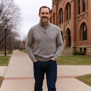 VTG Gap Sweater Men L 1/4 Button Fisherman Grandpa Outdoor Classic Western Dress